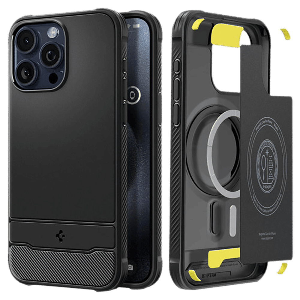spigen Rugged Armor Hard TPU Back Cover for Apple iPhone 15 Pro (MagSafe, Matte Black) spigen Rugged Armor Hard TPU Back Cover for Apple iPhone 15 Pro (MagSafe, Matte Black)_7