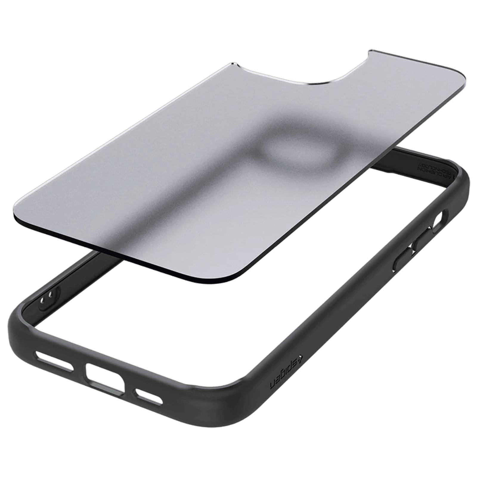 spigen Ultra Hybrid TPU & Polycarbonate Back Cover for Apple iPhone 15 (Supports Wireless Charging, Frost Black) spigen Ultra Hybrid TPU & Polycarbonate Back Cover for Apple iPhone 15 (Supports Wireless Charging, Frost Black)_5