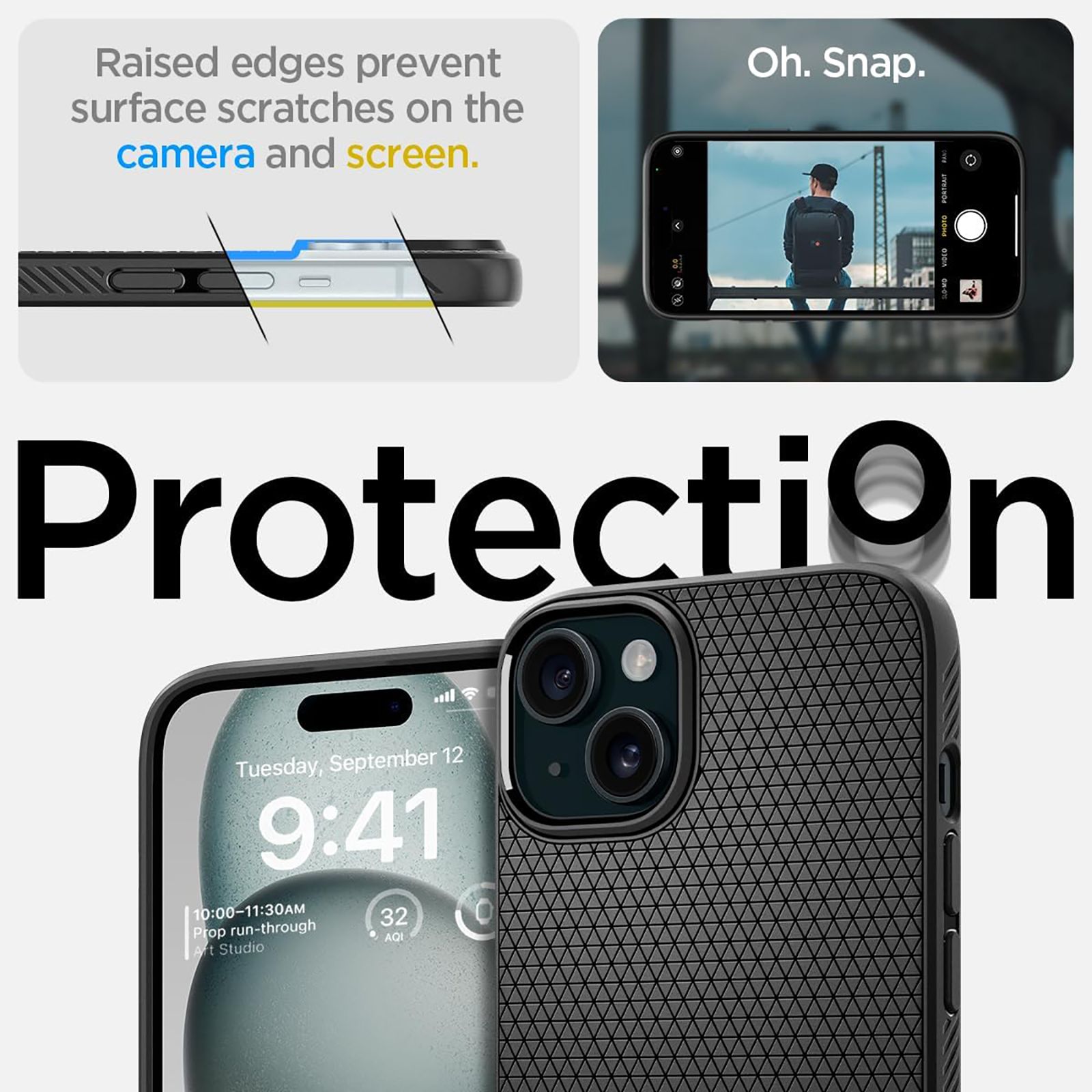 spigen Liquid Air Soft TPU Back Cover for iPhone 15 (Air Cushion Technology, Matte Black) spigen Liquid Air Soft TPU Back Cover for iPhone 15 (Air Cushion Technology, Matte Black)_9