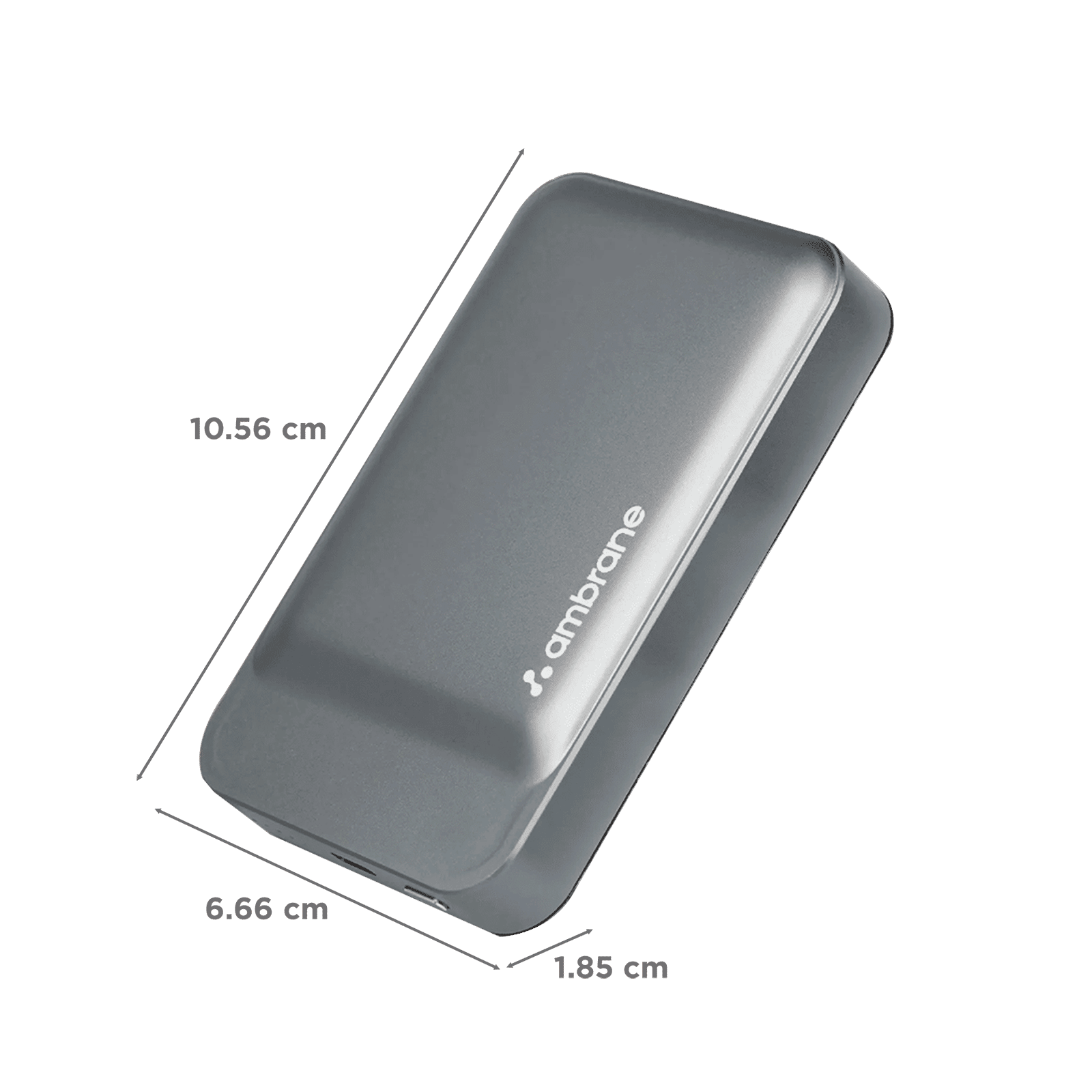 ambrane AeroSync PB Prime 10000 mAh 22W Fast Charging Power Bank (1 Type C Ports, Premium Metallic Body, MagSafe Compatible, Grey)_2