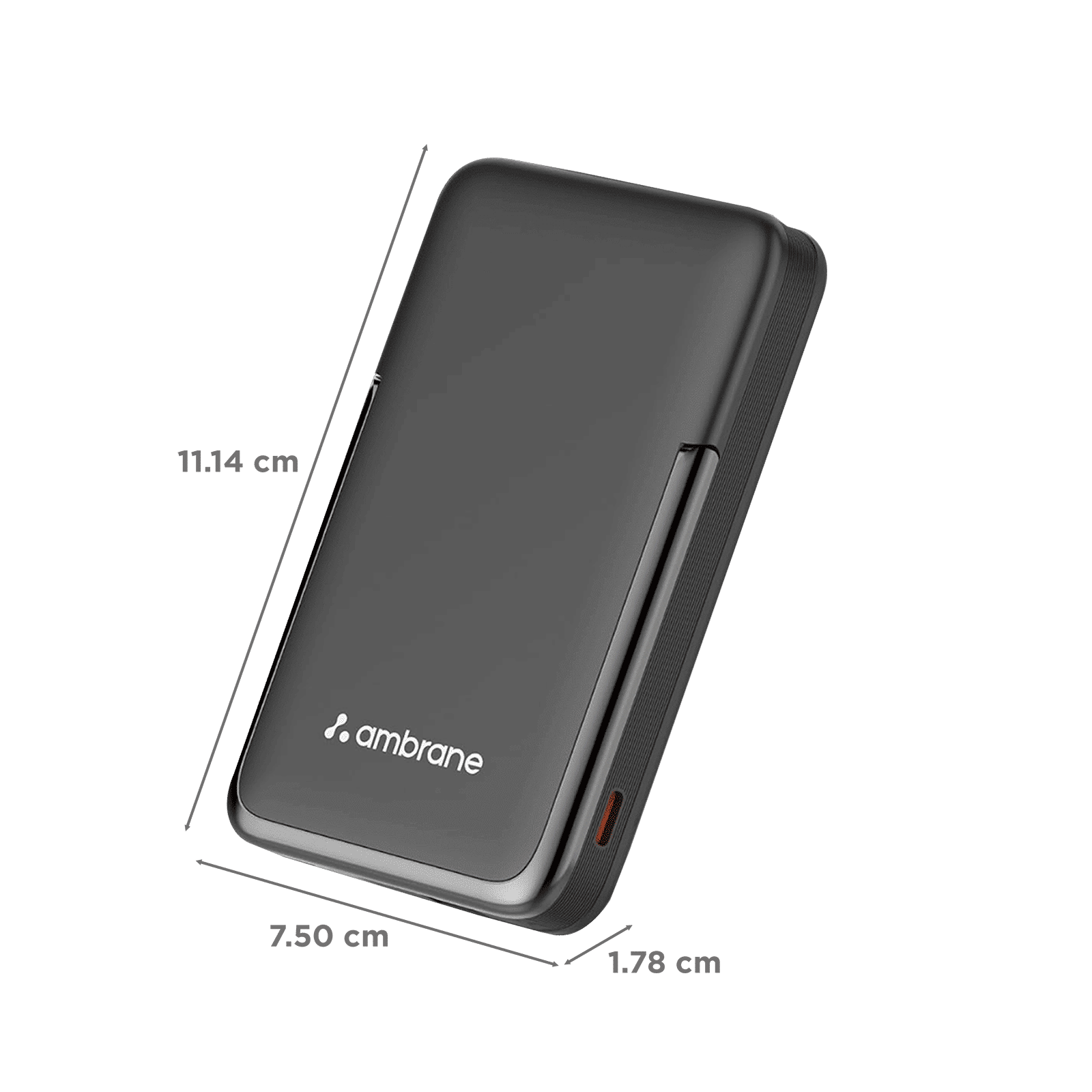 ambrane AeroSync PB 11 10000 mAh 22.5W Fast Charging Power Bank (1 Type C & 1 Type A Ports, MagSafe Compatible, Black) ambrane AeroSync PB 11 10000 mAh 22.5W Fast Charging Power Bank (1 Type C & 1 Type A Ports, MagSafe Compatible, Black)_2