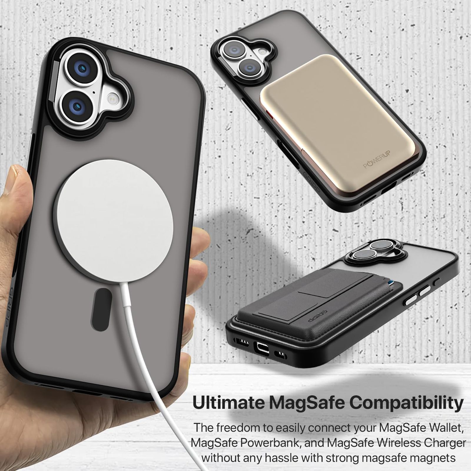 GRIPP Bolt Xtreme Hard & Soft TPU Back Cover for Apple iPhone 16 Plus (MagSafe Compatible, Black)_9