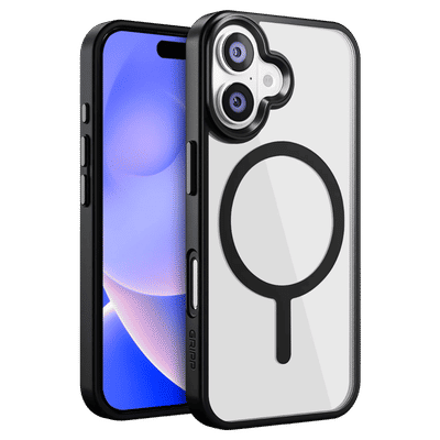 GRIPP Clarion Hard TPU and Polycarbonate Back Cover for Apple iPhone 16 (MagSafe Compatibility, Black)