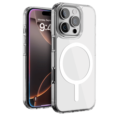 GRIPP Duce Tempered Glass & Polycarbonate, Silicone Back Cover Combo for Apple iPhone 16 Pro (MagSafe Charging Support, Transparent)