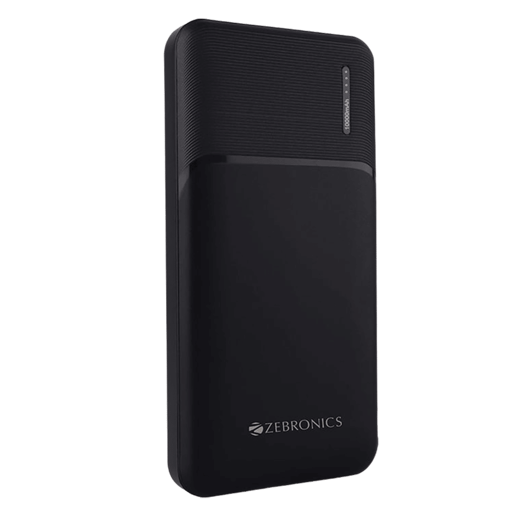 ZEBRONICS 10000 mAh Power Bank (2 Type A, 1 Type C & 1 Micro USB Ports, LED Indicator, Black) ZEBRONICS 10000 mAh Power Bank (2 Type A, 1 Type C & 1 Micro USB Ports, LED Indicator, Black)_1