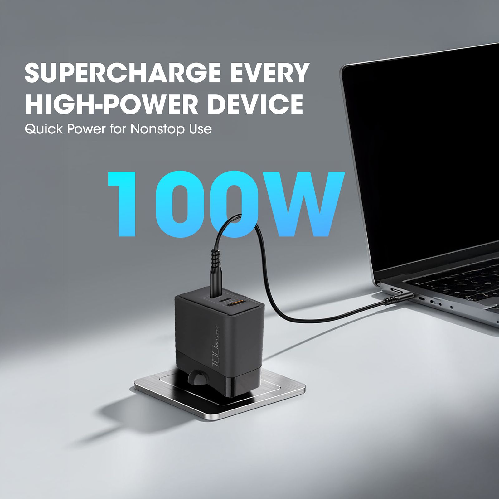Croma 100W Type A & Type C 3-Port Fast Charger (Adapter Only, Advanced GaN Technology, Black) Croma 100W Type A & Type C 3-Port Fast Charger (Adapter Only, Advanced GaN Technology, Black)_6