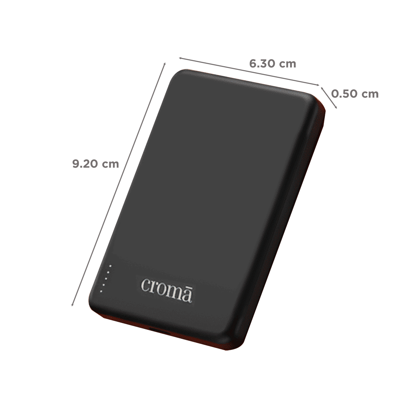Croma 5000 mAh 20W Fast Charging Power Bank (1 Type C Port, Aluminium Casing, Short Circuit Protection, Black)_2