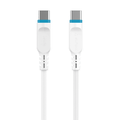 stuffcool Tug Type C to Type C 3.93 Feet (1.2M) Cable (Sync & Charge, White)