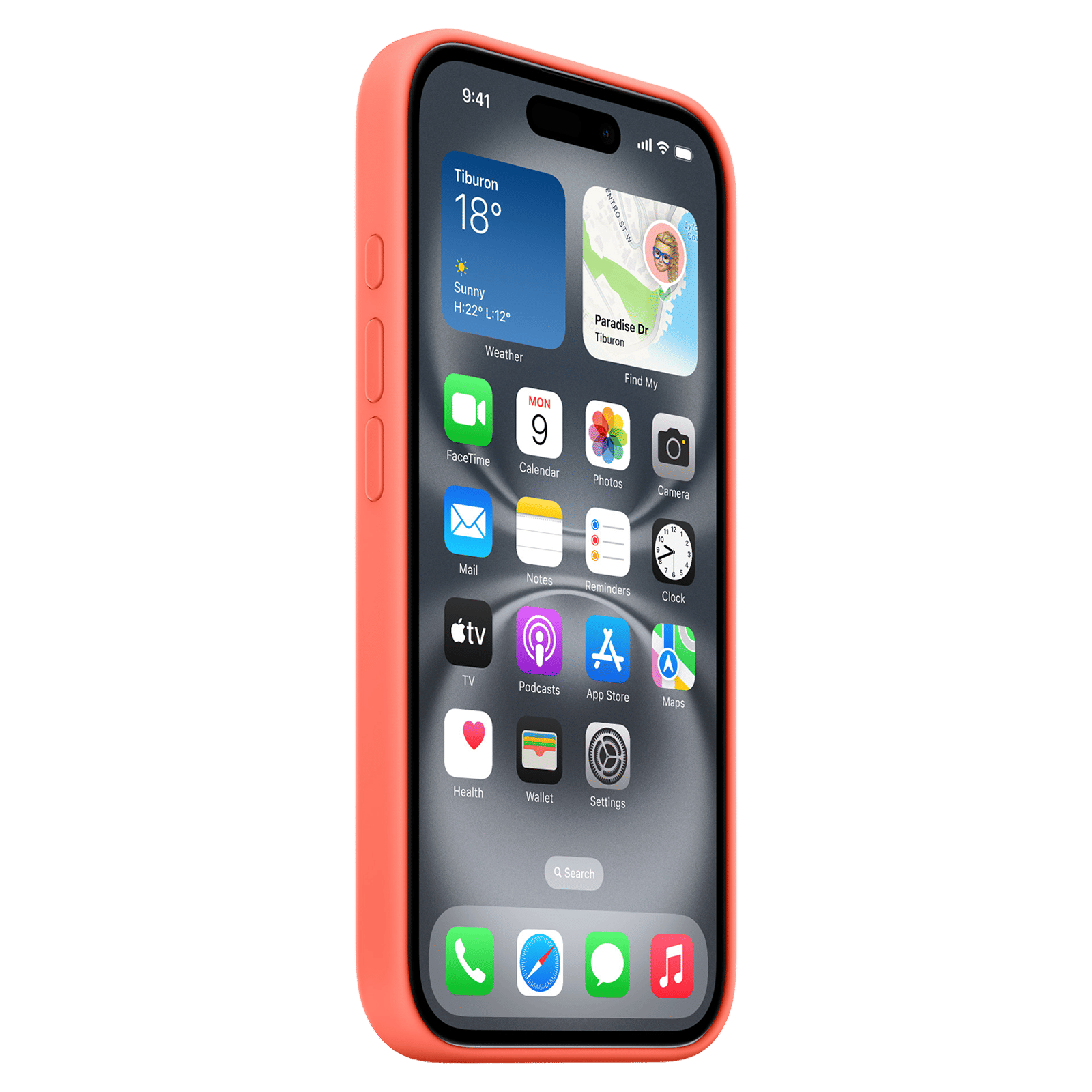 Apple Soft Silicone Back Cover Apple iPhone 16 (MagSafe Charging Support, Tangerine)_6