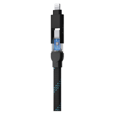urbn UPC461 Type A to Lightning, Type C, Type C to Lightning, Type C 1 Feet (0.30M) 4-in-1 Cable (Quick Charge Technology, Black)