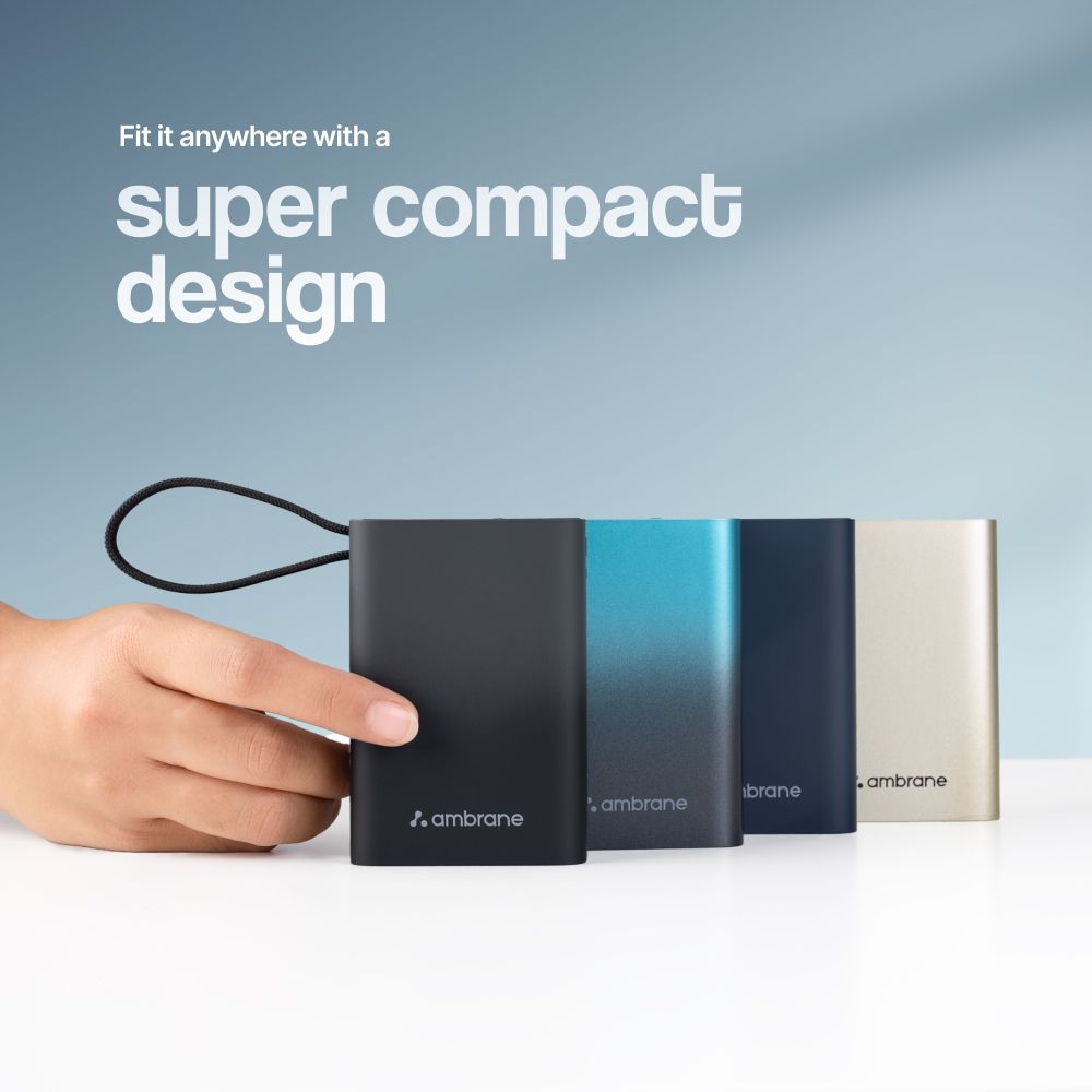 ambrane MiniCharge 20 20000 mAh 22.5W Fast Charging Power Bank (1 Type A Port, 1 Type C Port, Metallic Finish, SafeCharge Technology, Black & Grey)_11