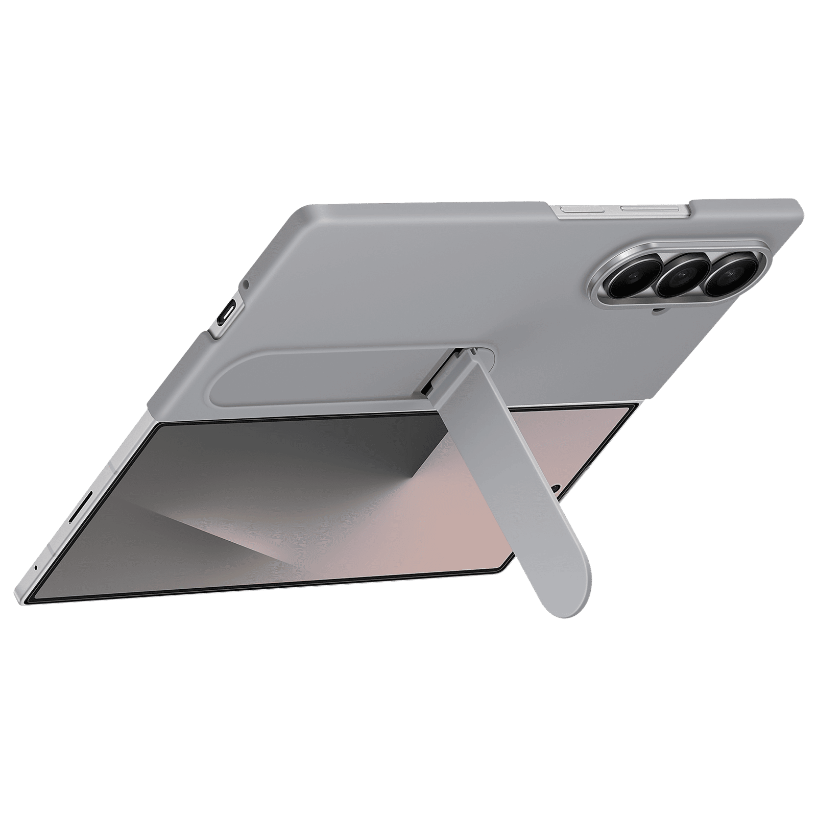 SAMSUNG Soft Silicon Back Cover for SAMSUNG Galaxy Z Fold7 (Pop-up KICK-STAND, Gray)_2
