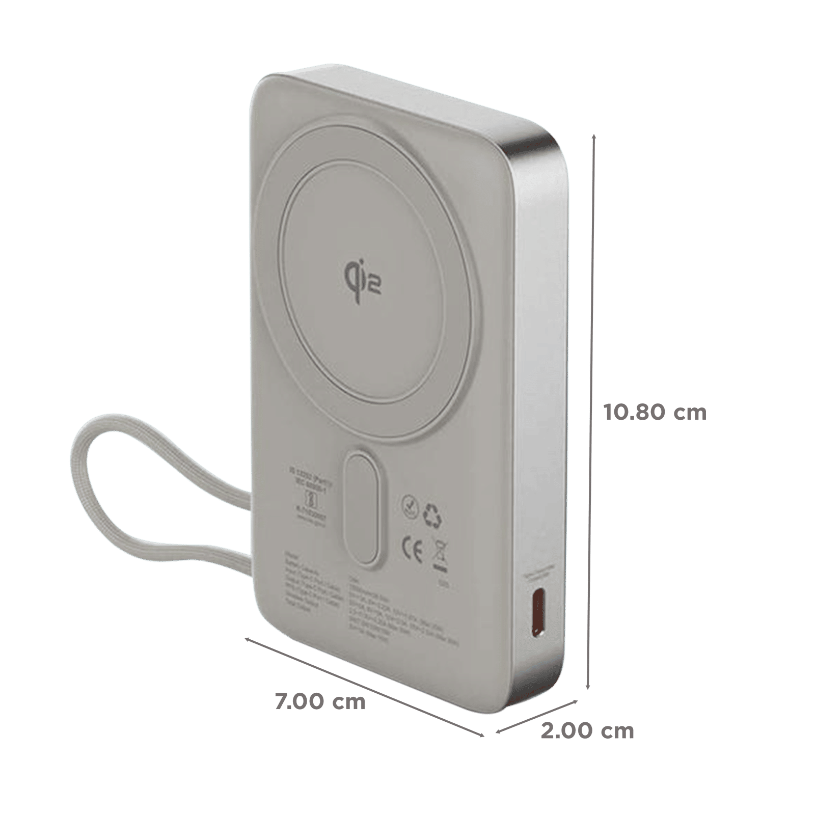 Stuffcool Odin 10000 mAh 35W Fast Charging Power Bank (2 Type C, Qi2 Magsafe, Digital Display, Silver) Stuffcool Odin 10000 mAh 35W Fast Charging Power Bank (2 Type C, Qi2 Magsafe, Digital Display, Silver)_2