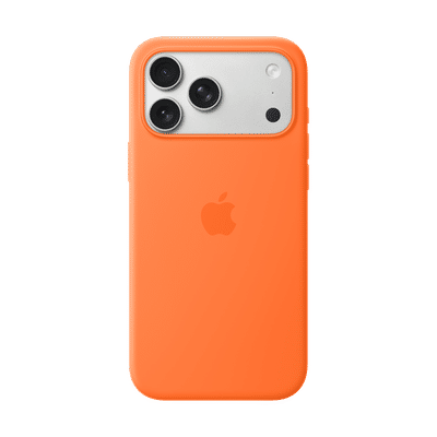 Apple Soft Silicone Back Cover for Apple iPhone 17 Pro Max (MagSafe Compatible, Orange)