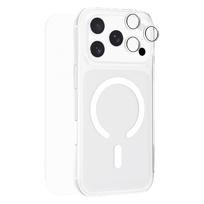 HYPHEN DURO TPU Back Cover, Tempered Glass & Lens Protector Combo for Apple iPhone 17 Pro (Magsafe Charging Compatible, Clear)