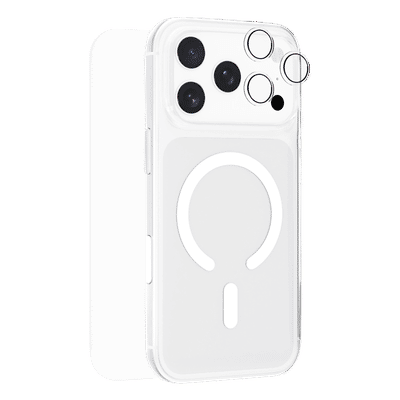 HYPHEN DURO TPU Back Cover, Tempered Glass & Lens Protector Combo for Apple iPhone 17 Pro Max (Magsafe Charging Compatible, Clear)