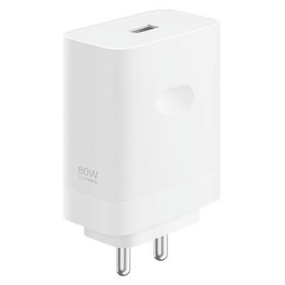 OnePlus 80W Type A SUPERVOOC Power Adapter (Adapter Only, Multi-Layers of Protection, White)