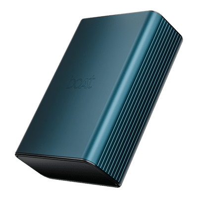 boAt Energyshroom PB400 Pro 20000 mAh 22.5W Fast Charging Power Bank (2 Type A & 1 Type C Port, Aluminium Casing, 12-Layer Smart IC Protection, Steel Blue)
