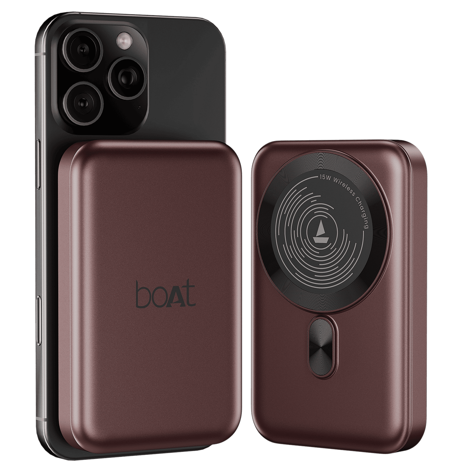 boAt Energyshroom PB331 10000 mAh 22.5W Fast Charging Power Bank (1 Type A & 1 Type C Port, Magnetic Wireless Charging, Wine Red)_1