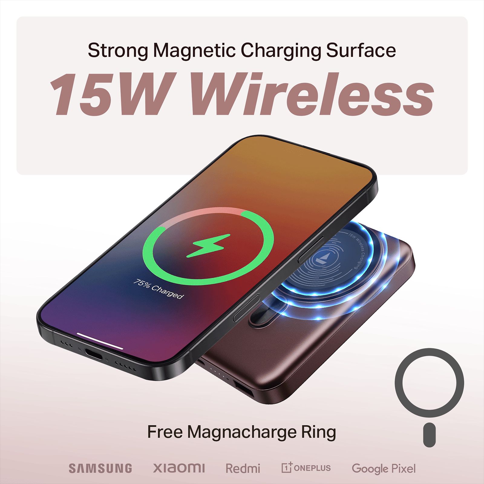 boAt Energyshroom PB331 10000 mAh 22.5W Fast Charging Power Bank (1 Type A & 1 Type C Port, Magnetic Wireless Charging, Wine Red)_6