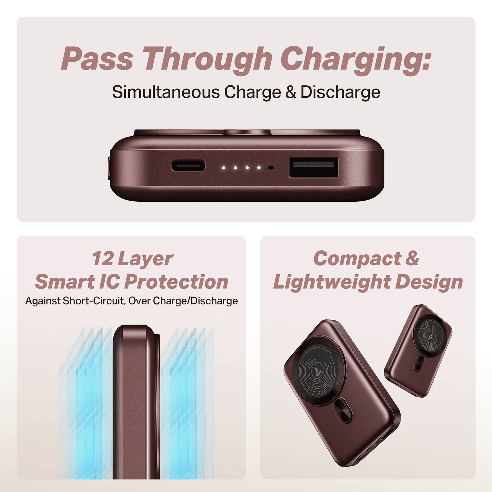 boAt Energyshroom PB331 10000 mAh 22.5W Fast Charging Power Bank (1 Type A & 1 Type C Port, Magnetic Wireless Charging, Wine Red)_7