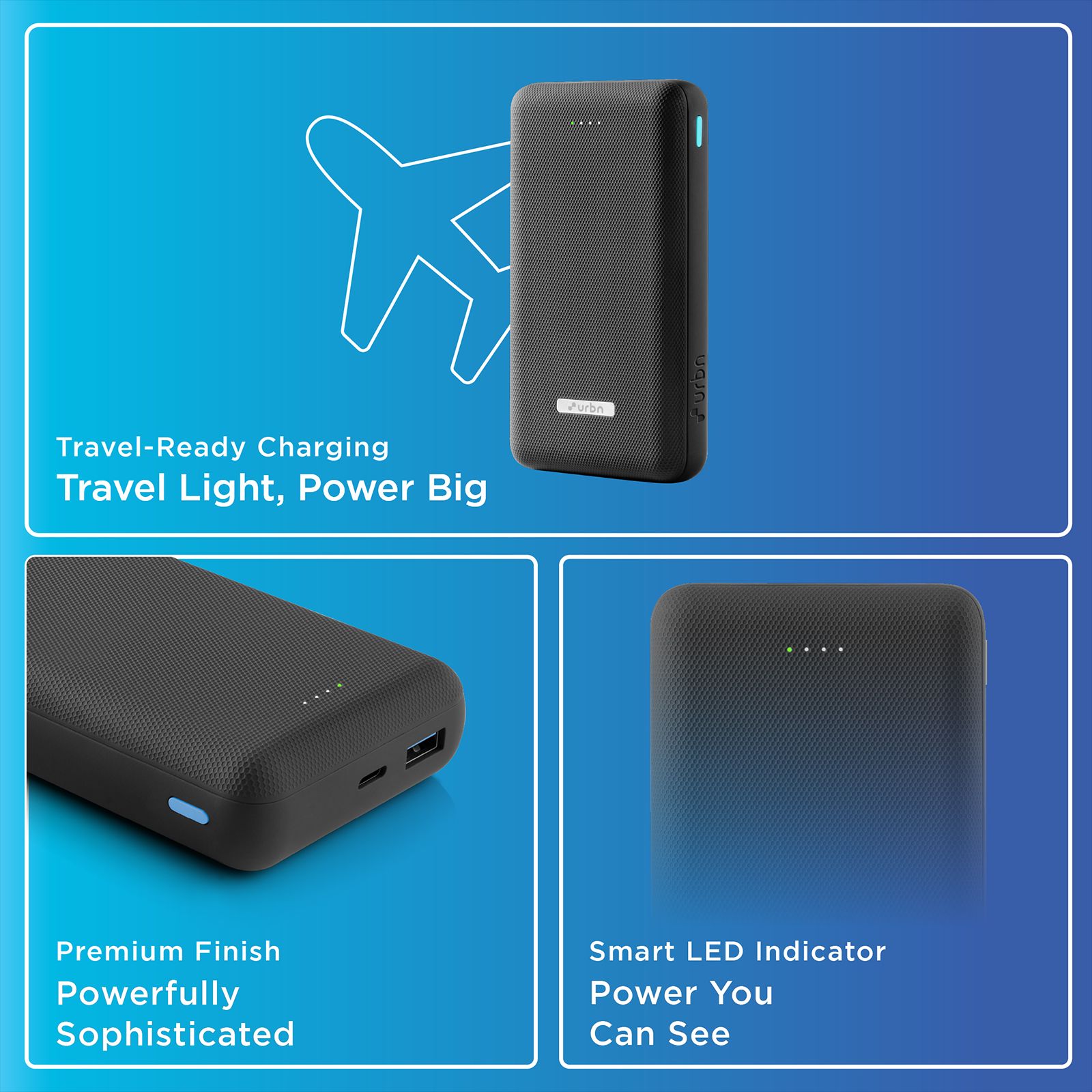 urbn Ultra Compact Pro 20000 mAh 35W Fast Charging Power Bank (1 Type C & 1 Type A Port, 12 Layer Circuit Protection, Black)_10