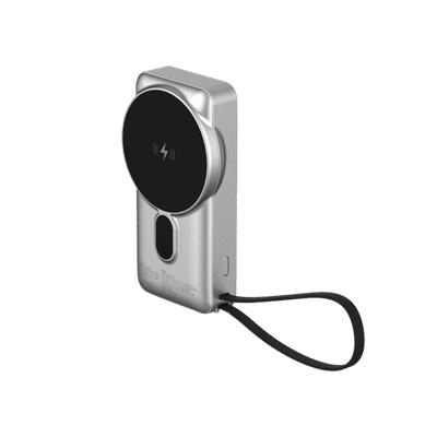 Stuffcool Nemo 10000 mAh 22.5W Fast Charging Power Bank (1 Type A Port, 1 Type C Port, Magsafe, Built-In Type-C Cable, Silver)