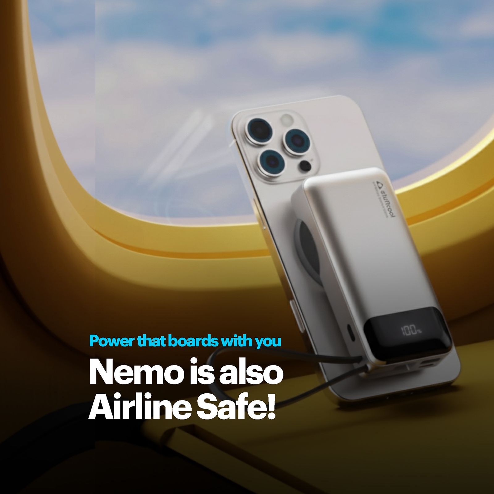 Stuffcool Nemo 10000 mAh 22.5W Fast Charging Power Bank (1 Type A Port, 1 Type C Port, MagSafe & Built-In Type-C Cable, ABS Plastic Casing, LED Indicator, Silver) Stuffcool Nemo 10000 mAh 22.5W Fast Charging Power Bank (1 Type A Port, 1 Type C Port, MagSafe & Built-In Type-C Cable, ABS Plastic Casing, LED Indicator, Silver)_5