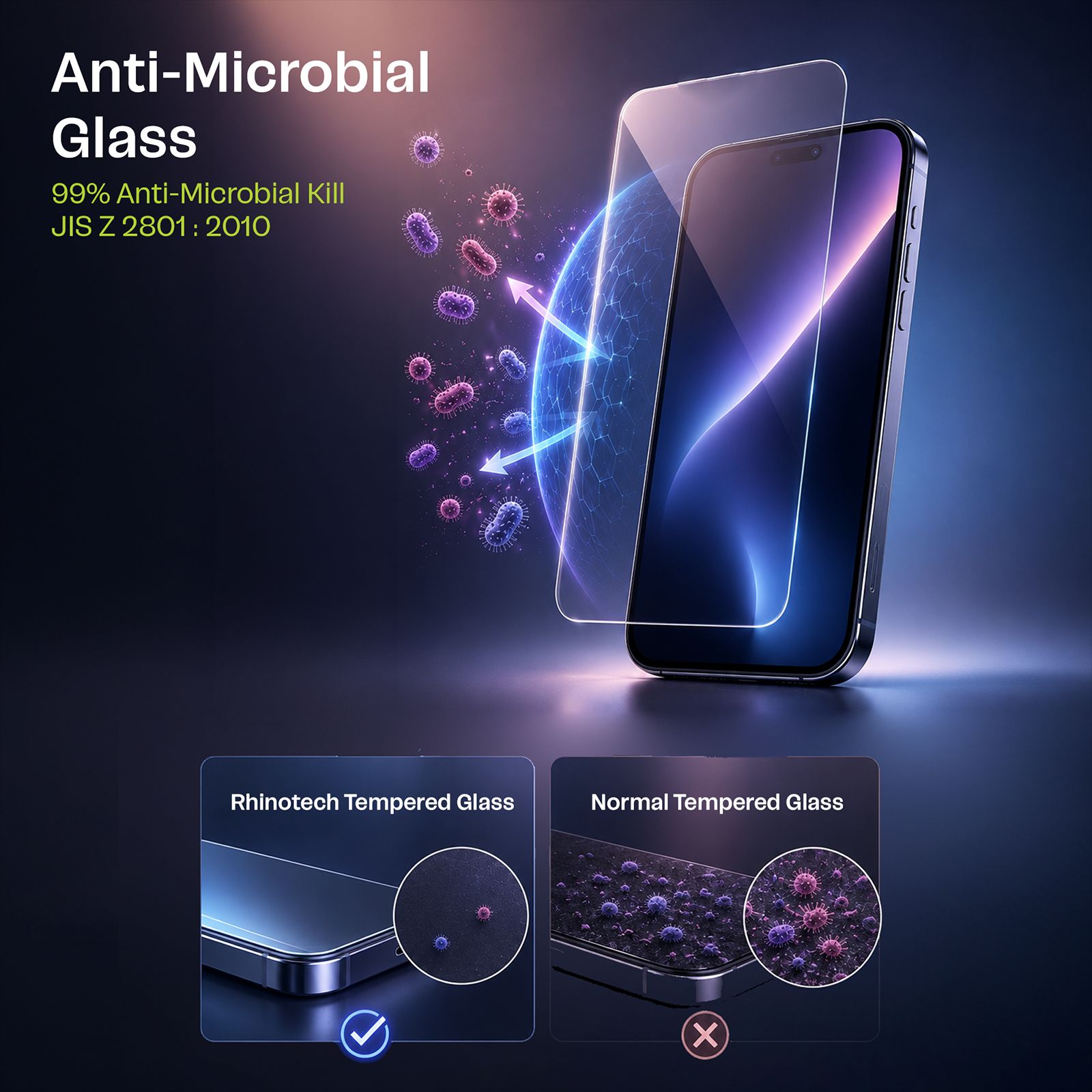RhinoTech SWTGRTGLIP16 Tempered Glass for Apple iPhone 16 (9H Surface Hardness)_9