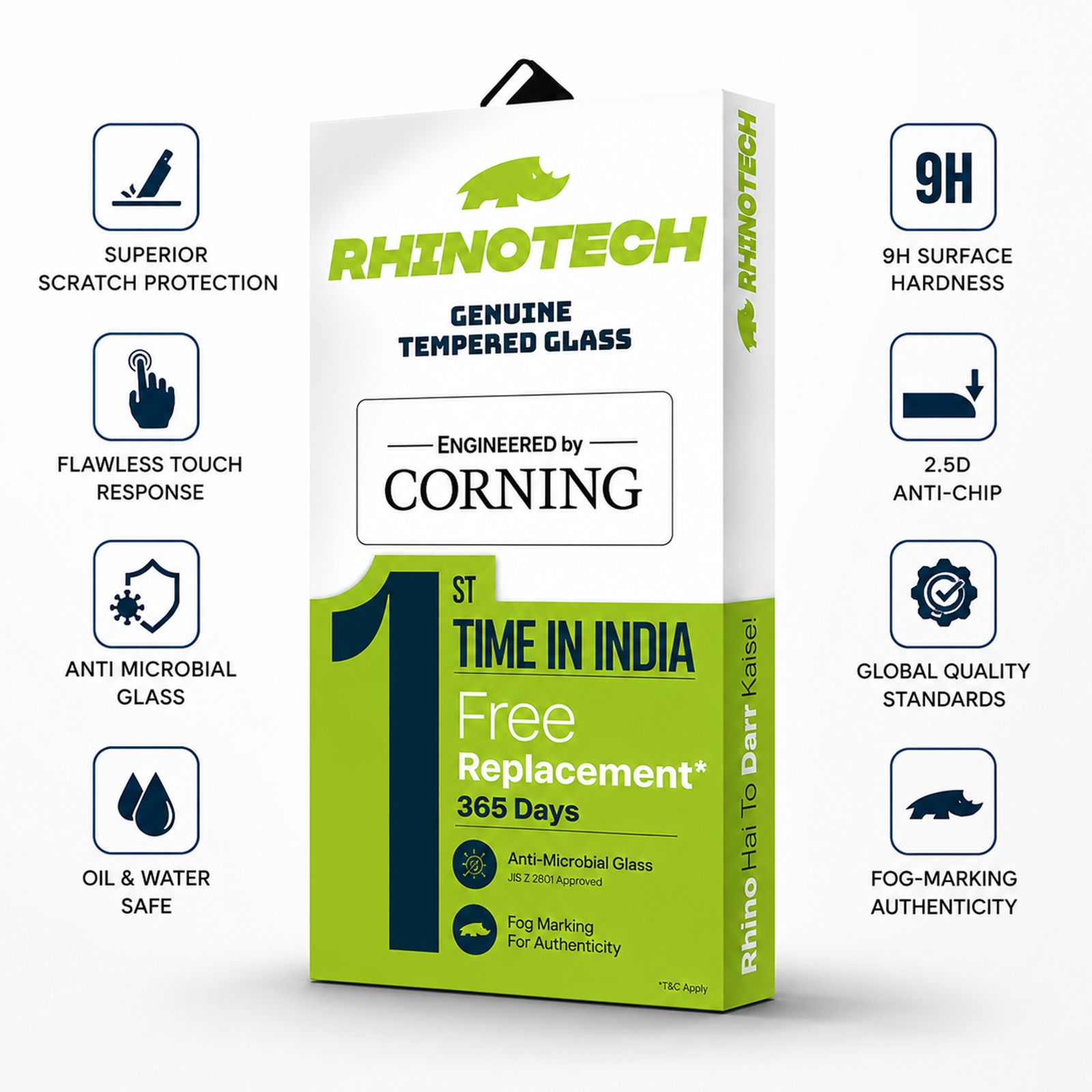RhinoTech SWTGRTGLIP17 Tempered Glass for Apple iPhone 17 (9H Surface Hardness) RhinoTech SWTGRTGLIP17 Tempered Glass for Apple iPhone 17 (9H Surface Hardness)_2