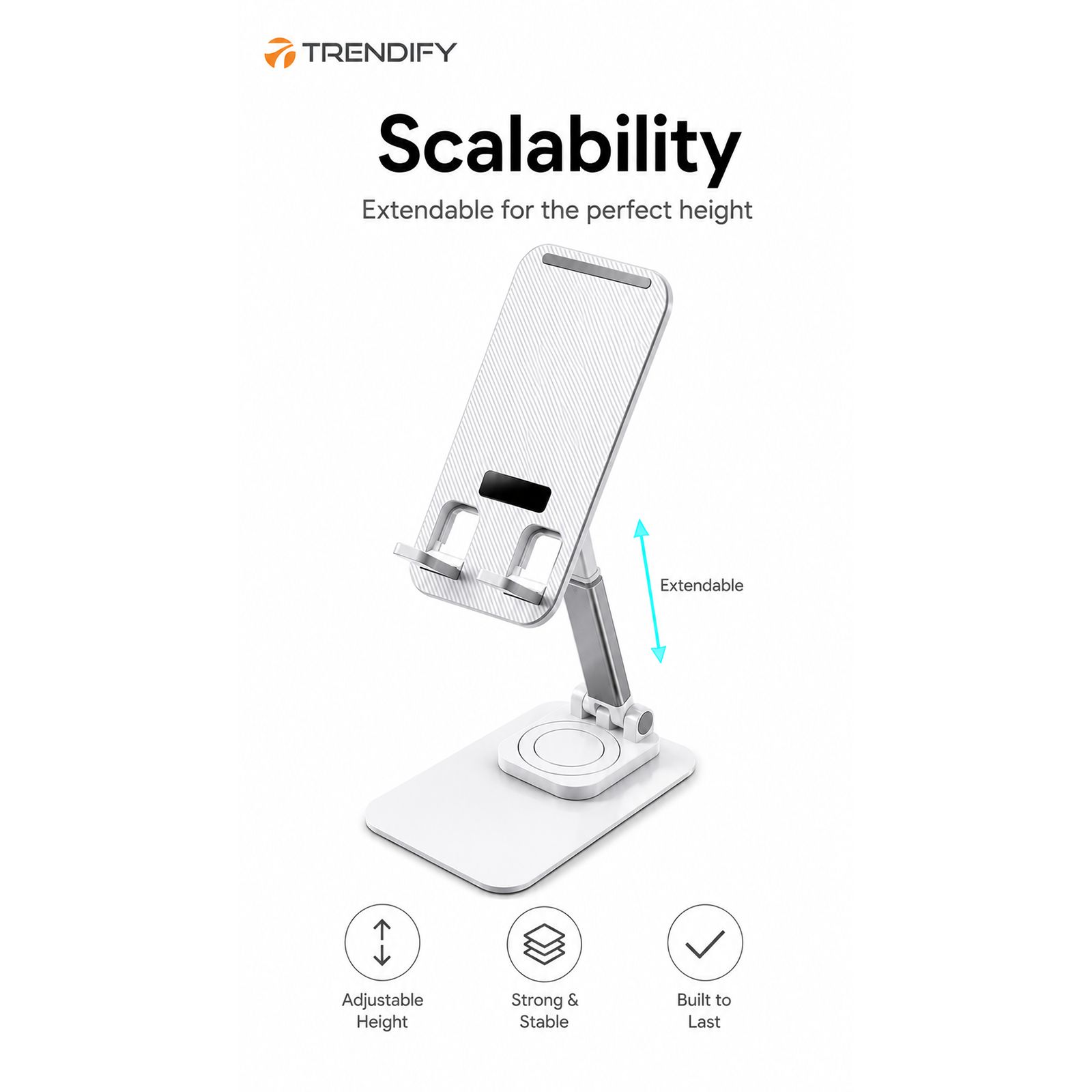 TRENDIFY Flexi Foldable Design Holder For Mobiles (360 Degree Rotatable, 800110, White) TRENDIFY Flexi Foldable Design Holder For Mobiles (360 Degree Rotatable, 800110, White)_4