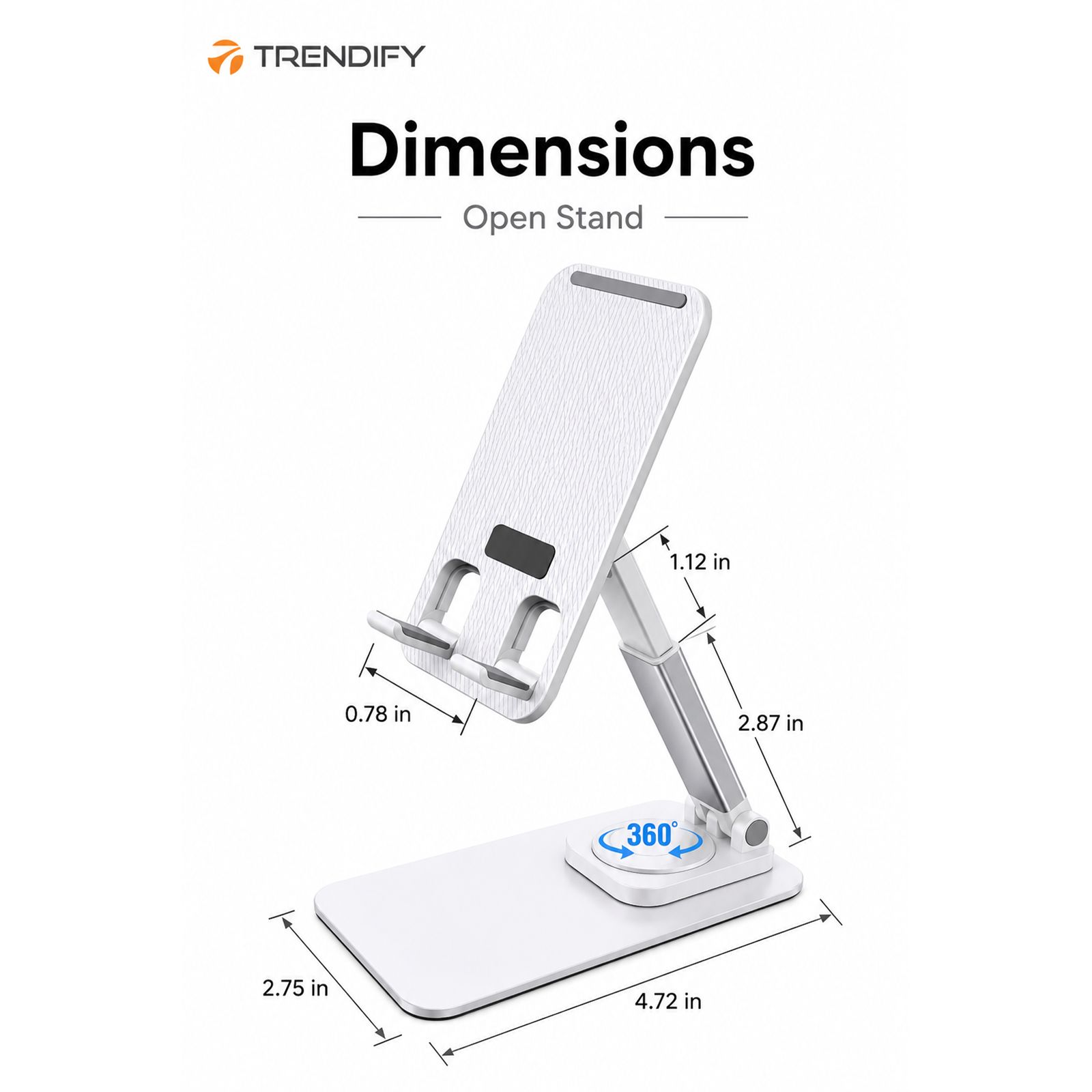 TRENDIFY Flexi Foldable Design Holder For Mobiles (360 Degree Rotatable, 800110, White) TRENDIFY Flexi Foldable Design Holder For Mobiles (360 Degree Rotatable, 800110, White)_5