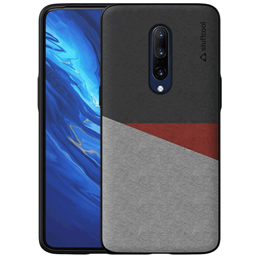 stuffcool Trio PU Leather Back Cover for OnePlus 7 Pro (Camera Protection, Black and Grey) stuffcool Trio PU Leather Back Cover for OnePlus 7 Pro (Camera Protection, Black and Grey)_1