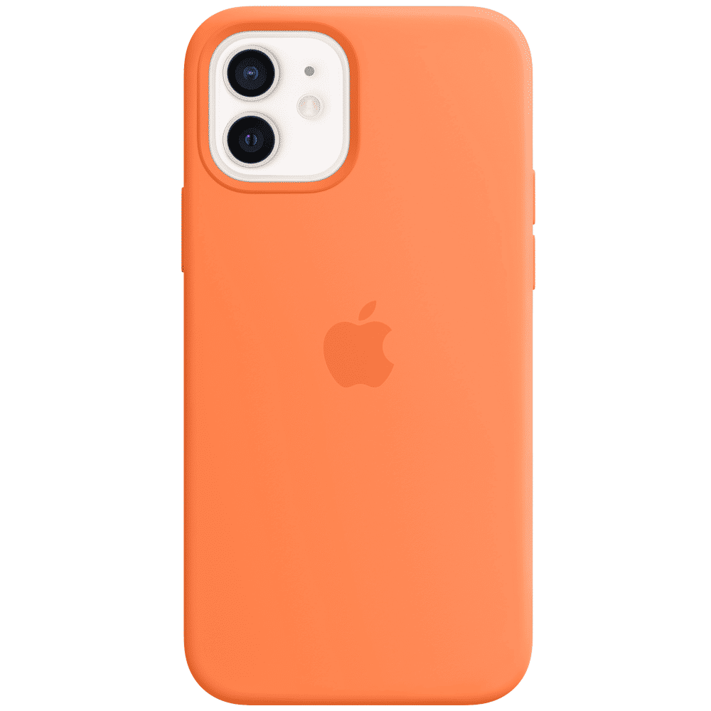 Apple MHKN3ZM/A Silicone Back Cover for iPhone 12 Mini (Magsafe Charging Accessibility, Kumquat)_1
