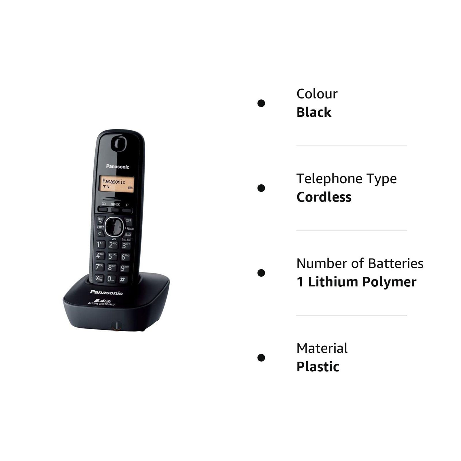 Panasonic Digital Cordless Phone (KX-TG3411SX, Black) Panasonic Digital Cordless Phone (KX-TG3411SX, Black)_6