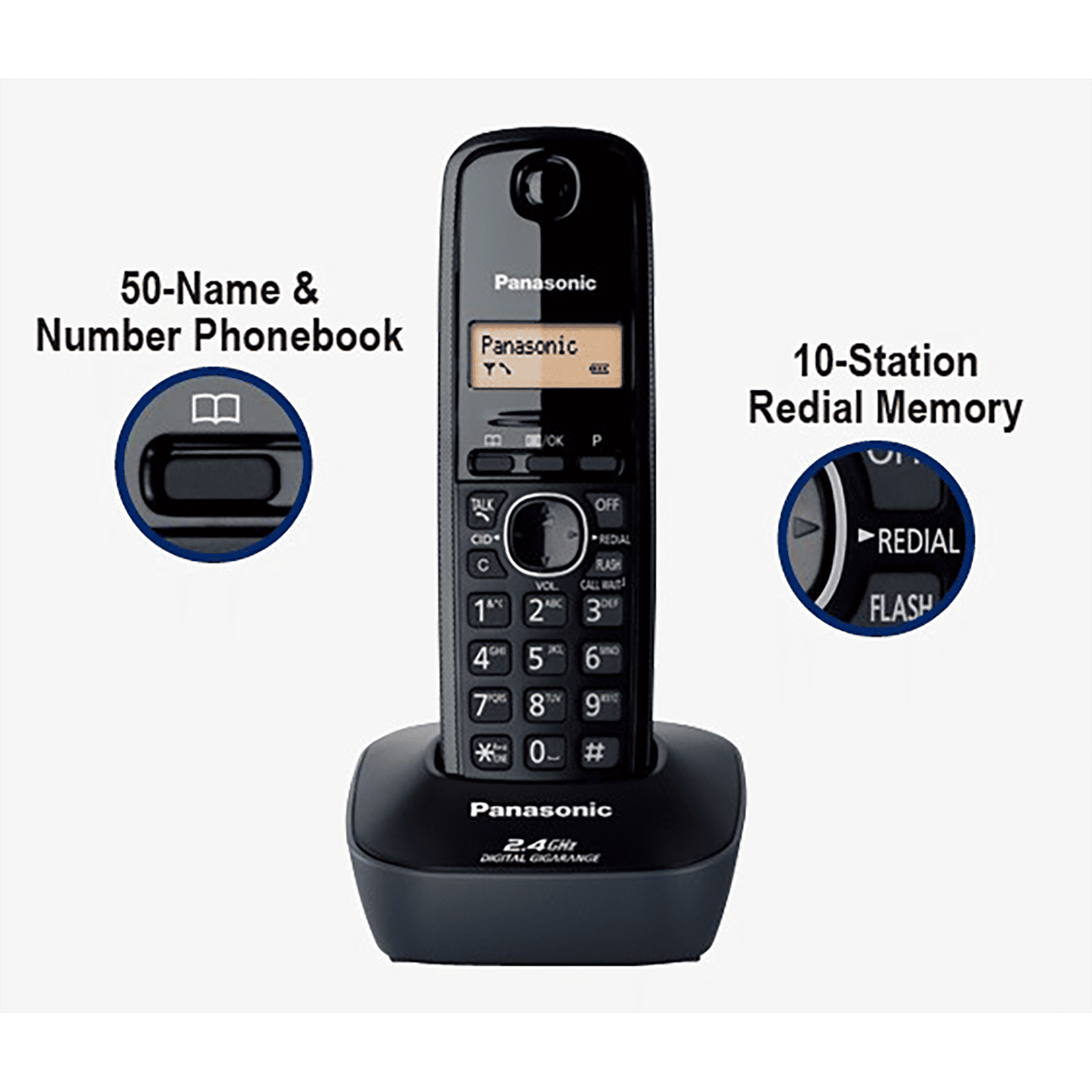 Panasonic Digital Cordless Phone (KX-TG3411SX, Black) Panasonic Digital Cordless Phone (KX-TG3411SX, Black)_7