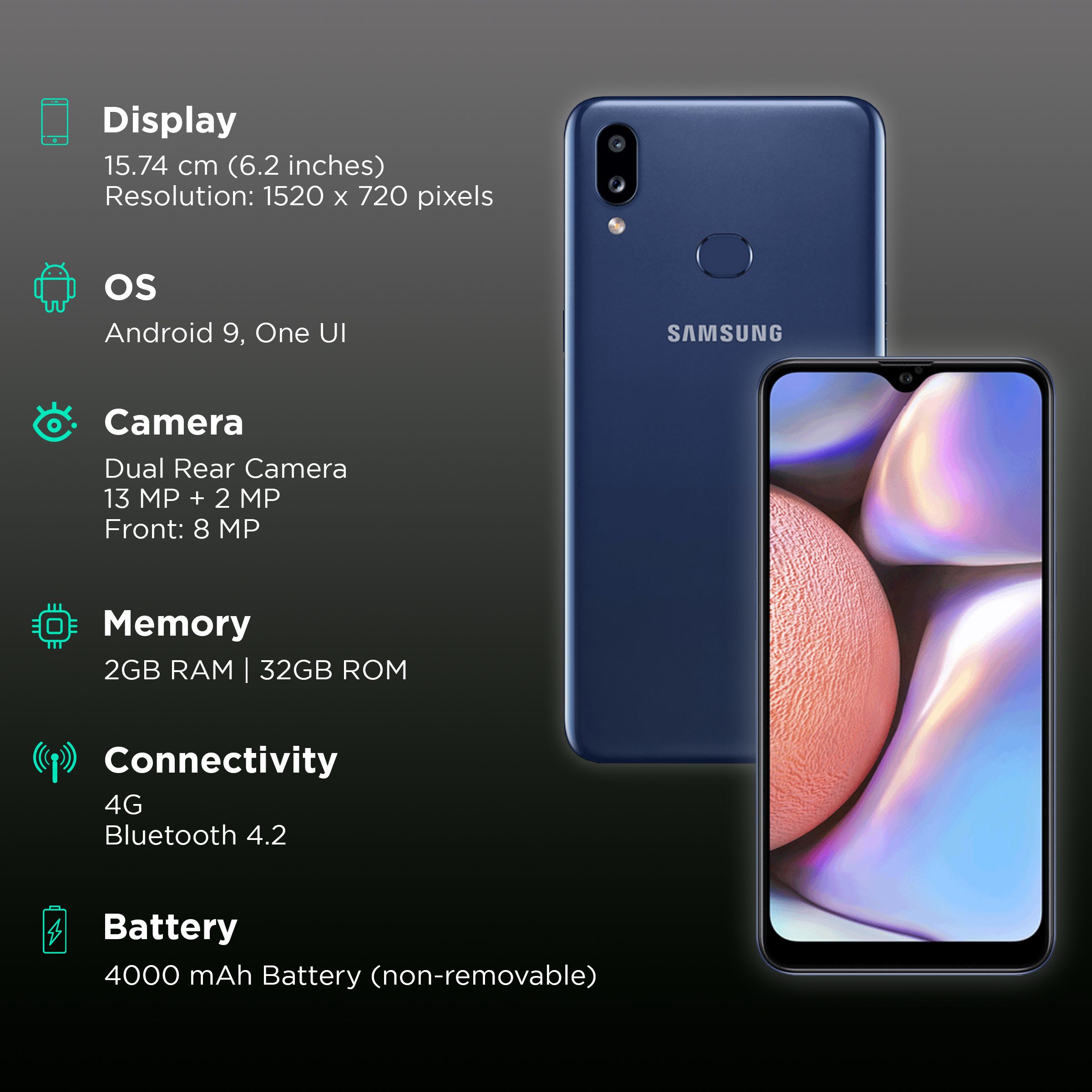 SAMSUNG Galaxy A10s EL (2GB RAM, 32GB, Blue)_3