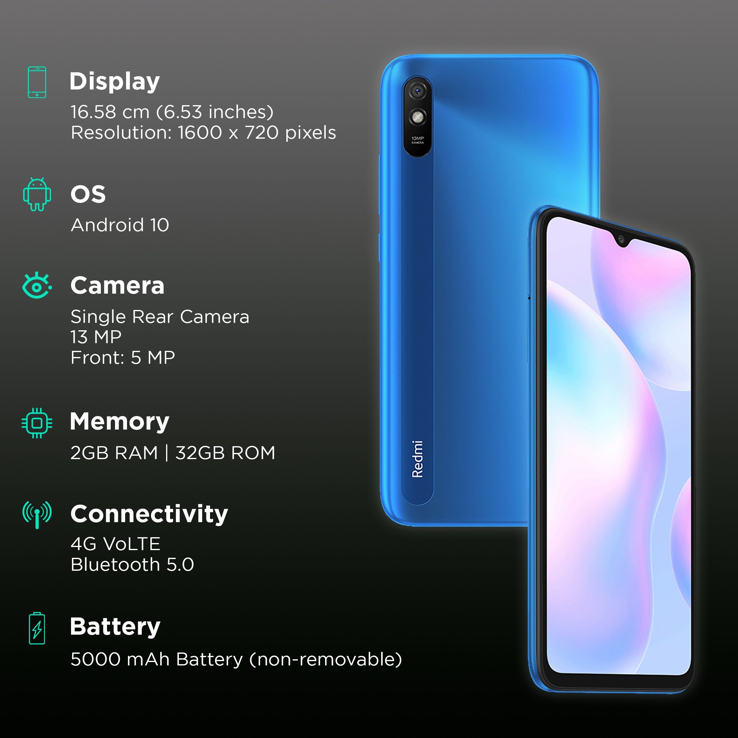 Redmi 9A (2GB RAM, 32GB, Sea Blue) Redmi 9A (2GB RAM, 32GB, Sea Blue)_3