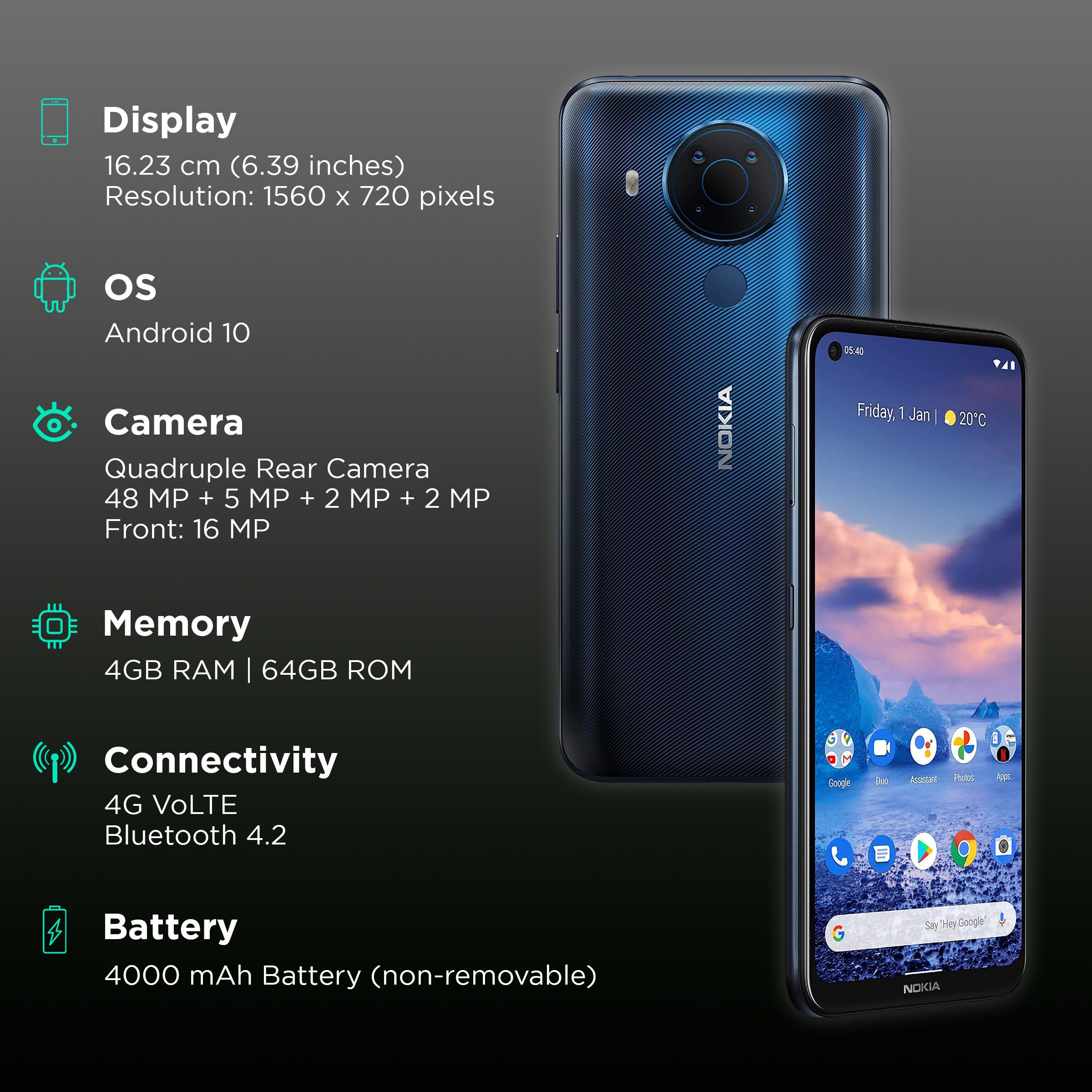 NOKIA 5.4 (4GB RAM, 64GB, Polar Night)_3
