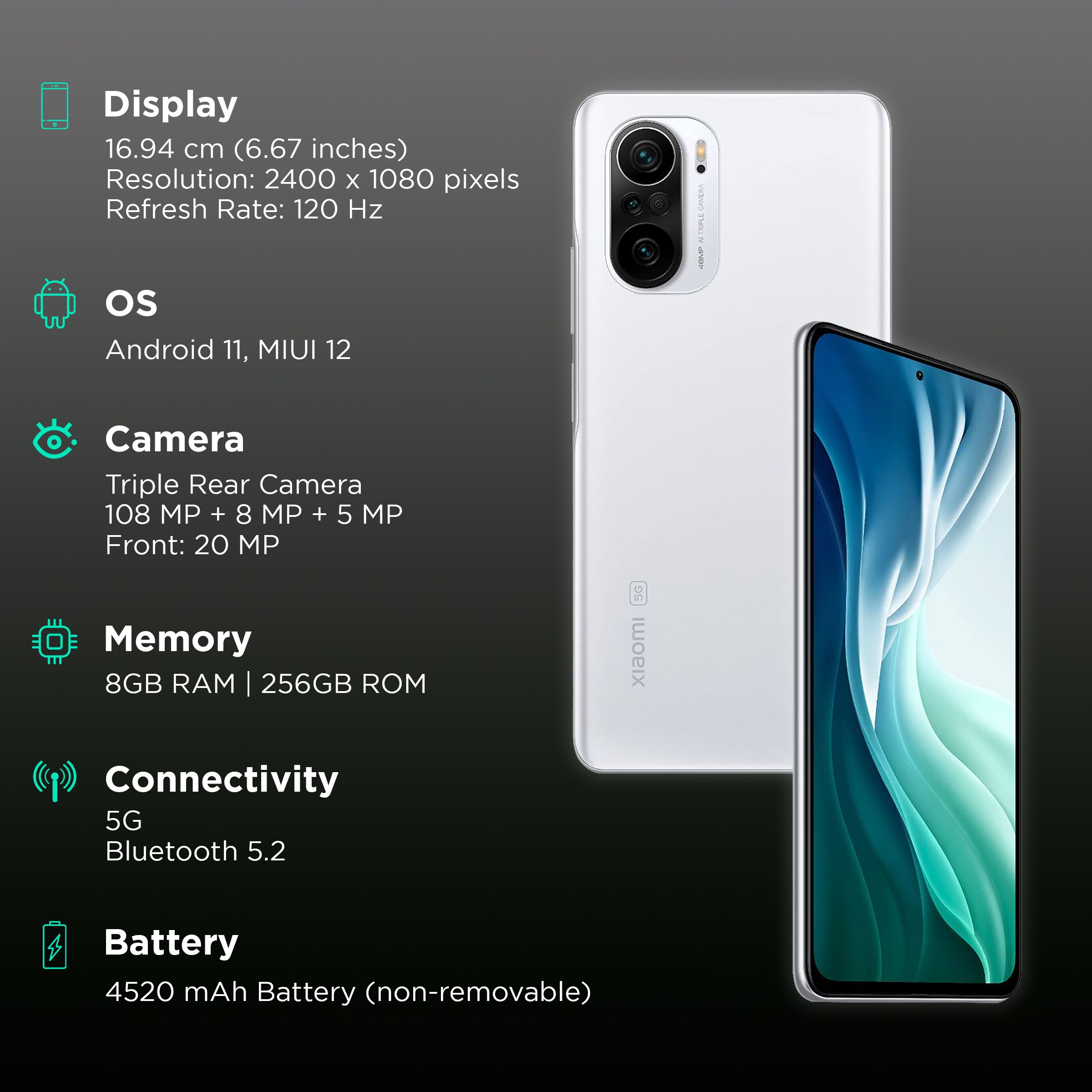 Xiaomi 11X Pro 5G (8GB RAM, 256GB, Lunar White) Xiaomi 11X Pro 5G (8GB RAM, 256GB, Lunar White)_3