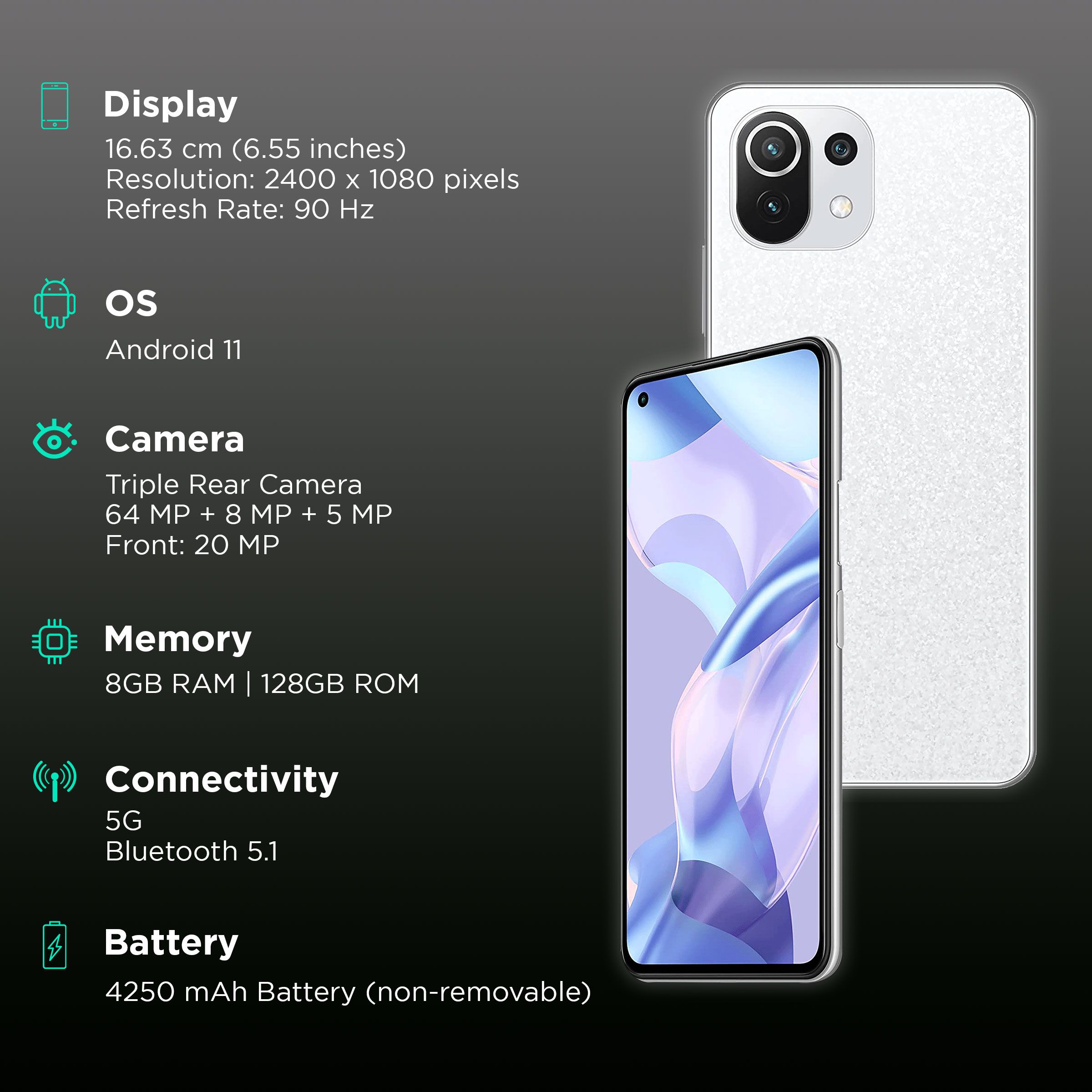 Xiaomi 11 Lite NE 5G (8GB RAM, 128GB, Diamond Dazzle) Xiaomi 11 Lite NE 5G (8GB RAM, 128GB, Diamond Dazzle)_2