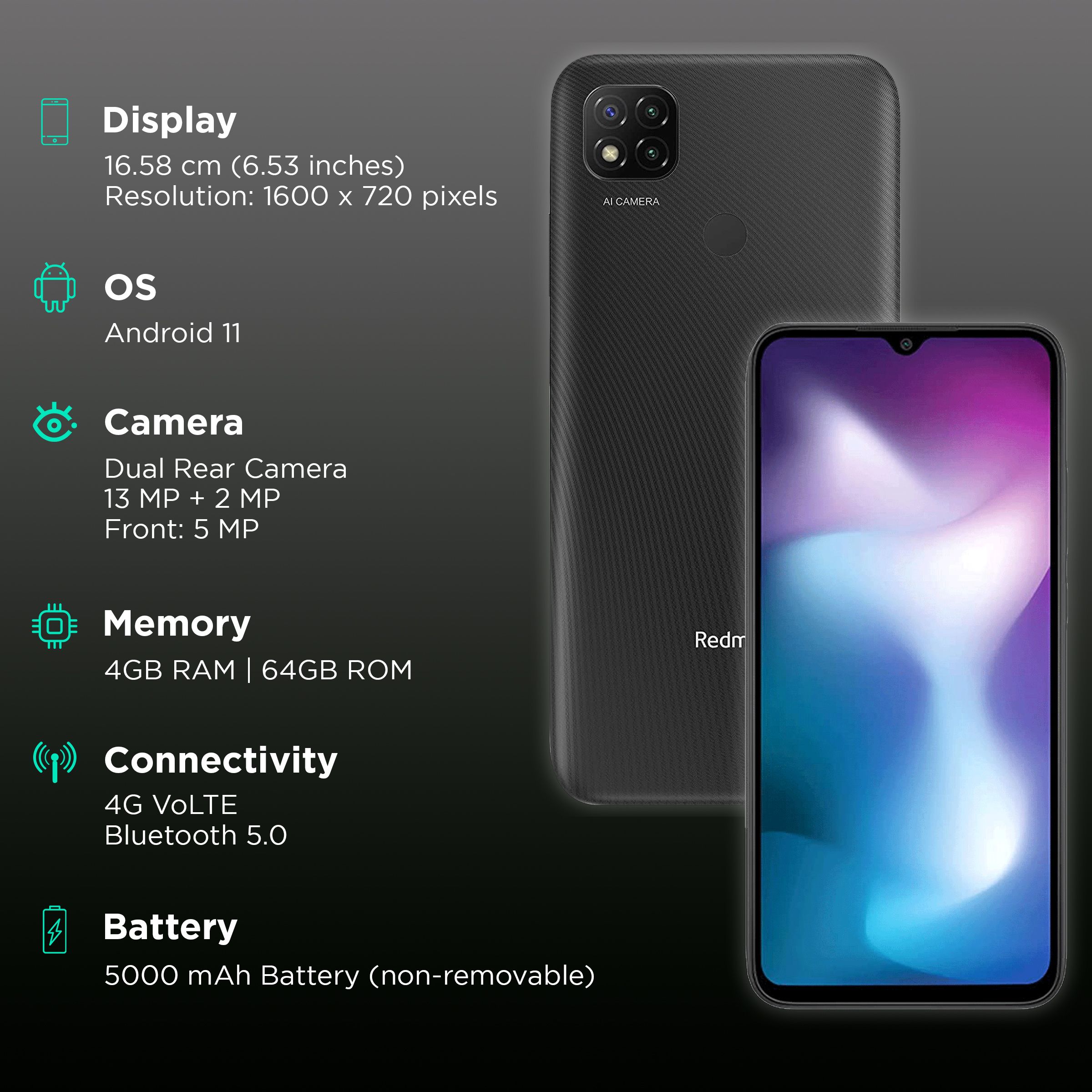 Redmi 9 Activ (4GB RAM, 64GB, Carbon Black) Redmi 9 Activ (4GB RAM, 64GB, Carbon Black)_2