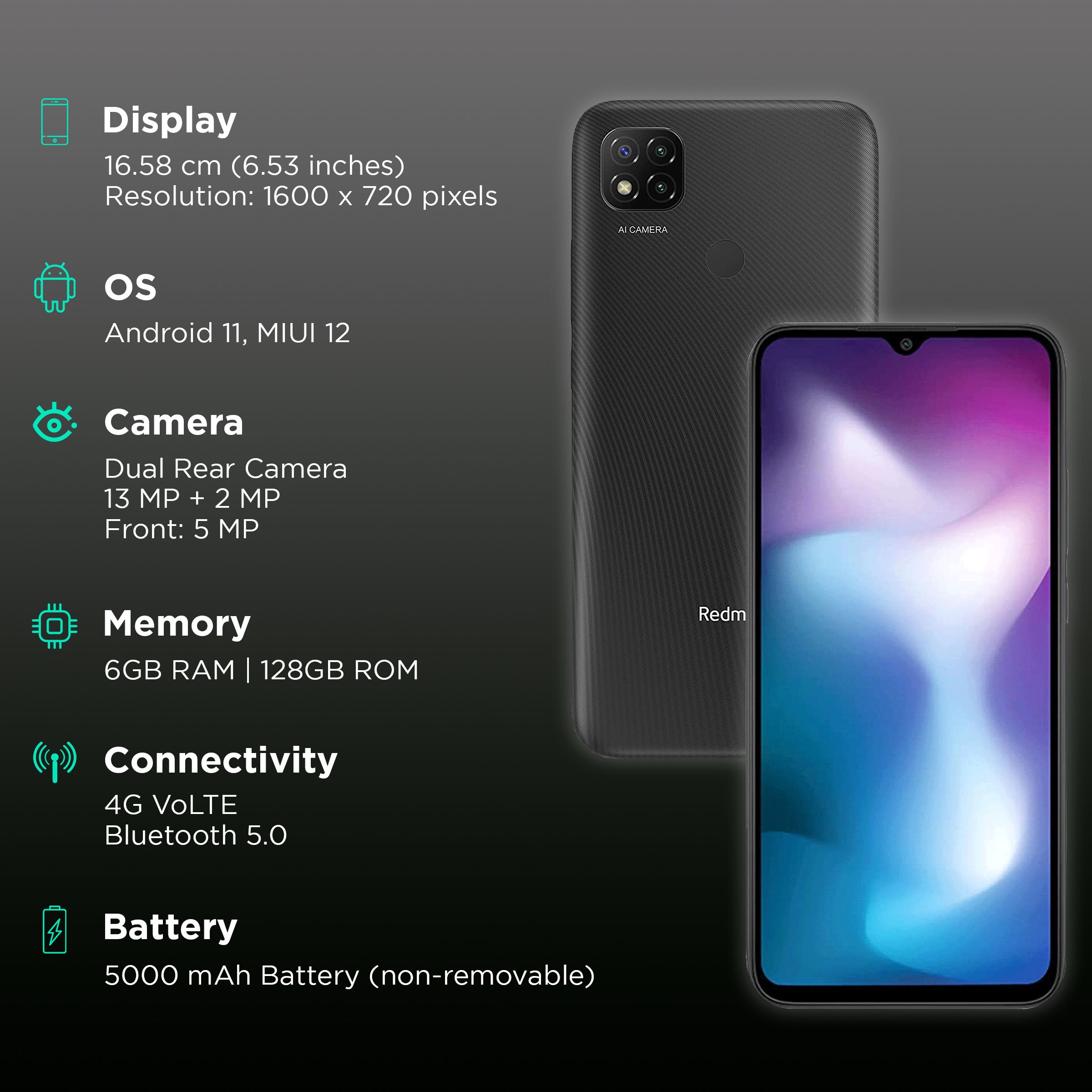 Redmi 9 Activ (6GB RAM, 128GB, Carbon Black) Redmi 9 Activ (6GB RAM, 128GB, Carbon Black)_2