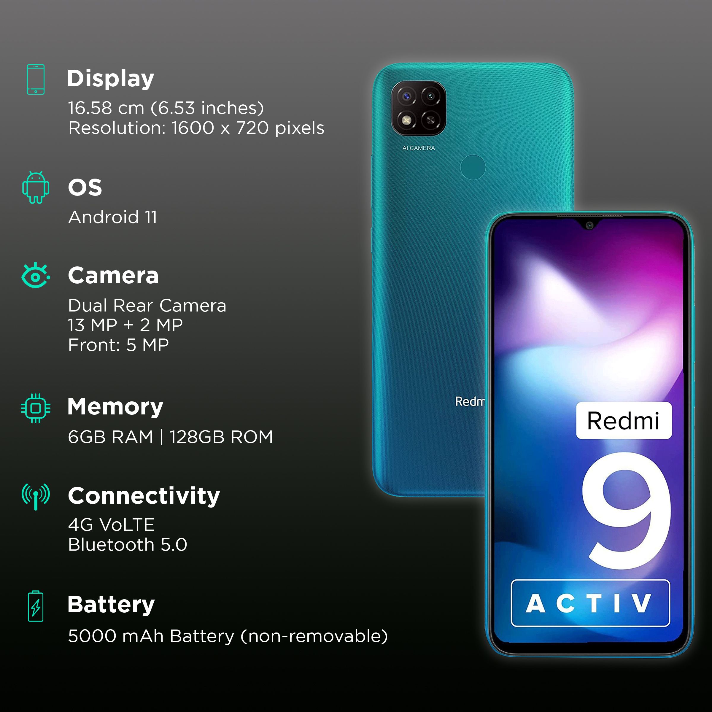 Redmi 9 Activ (6GB RAM, 128GB, Coral Green) Redmi 9 Activ (6GB RAM, 128GB, Coral Green)_2