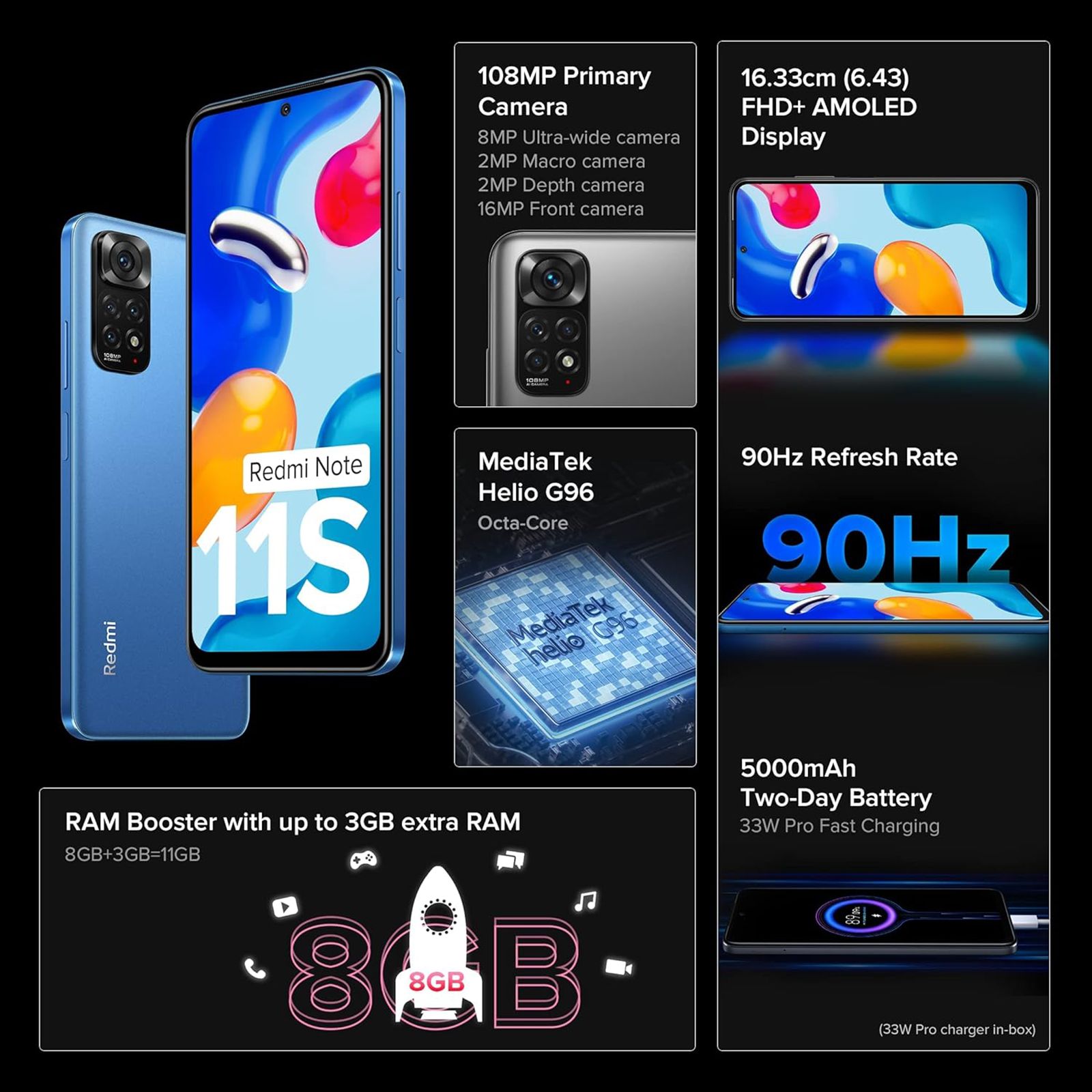 Redmi Note 11S (6GB RAM, 128GB, Horizon Blue) Redmi Note 11S (6GB RAM, 128GB, Horizon Blue)_12
