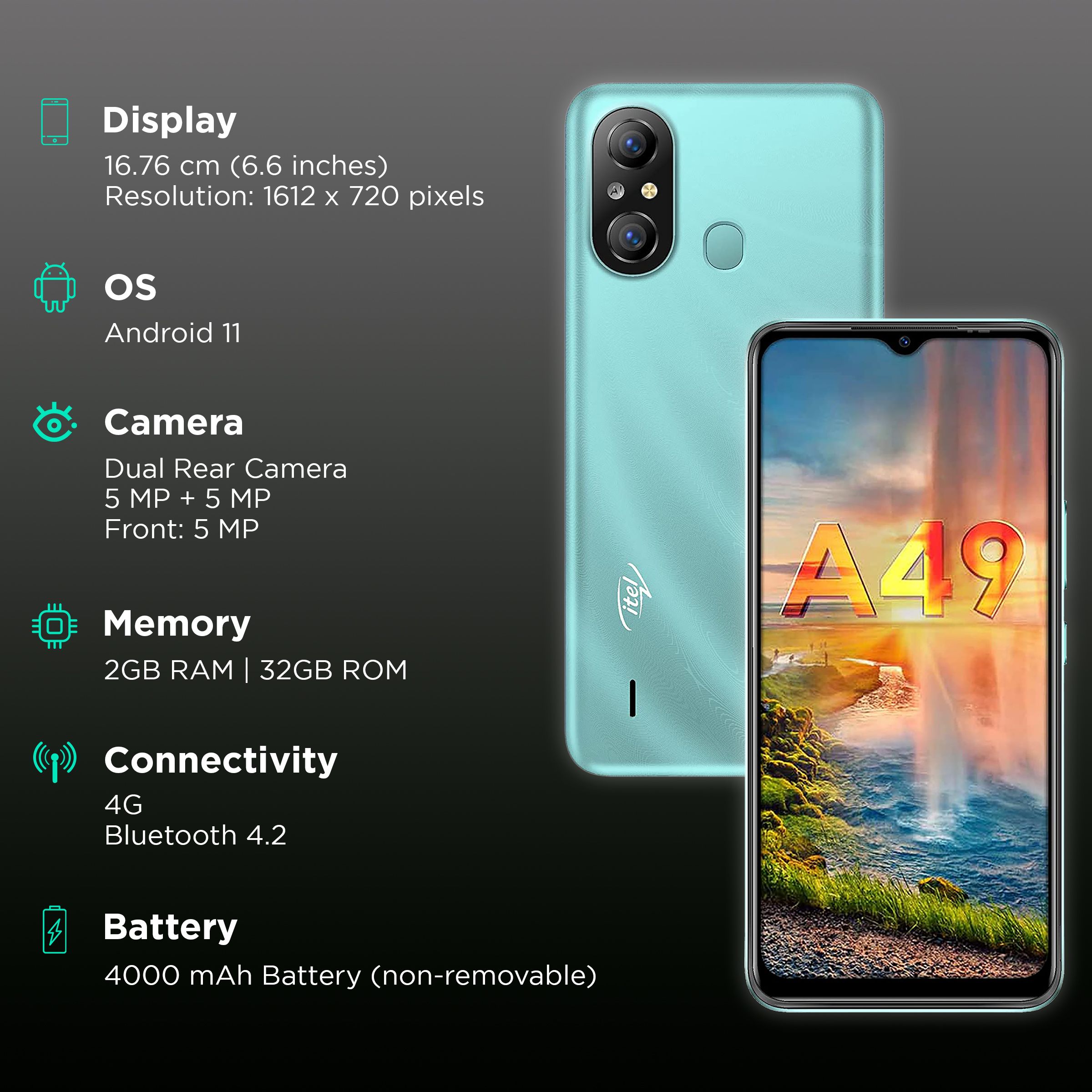 Itel A49 (2GB RAM, 32GB, Sky Cyan) Itel A49 (2GB RAM, 32GB, Sky Cyan)_3