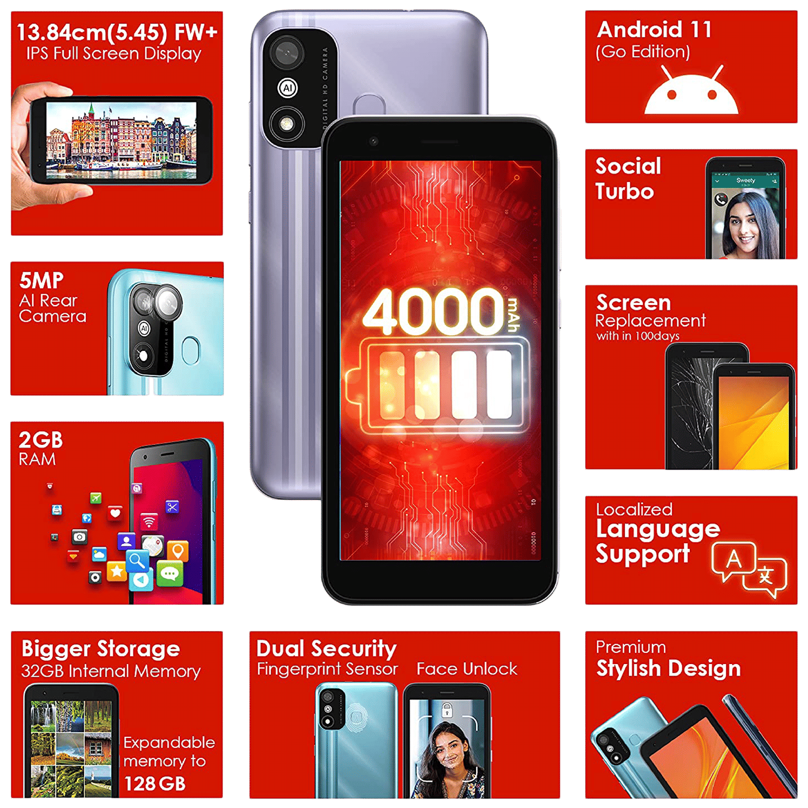 Itel A27 (2GB RAM, 32GB, Silver Purple)_8