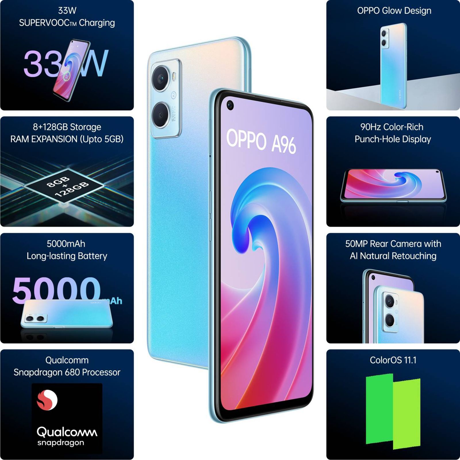 oppo A96 (8GB RAM, 128GB, Sunset Blue) oppo A96 (8GB RAM, 128GB, Sunset Blue)_8