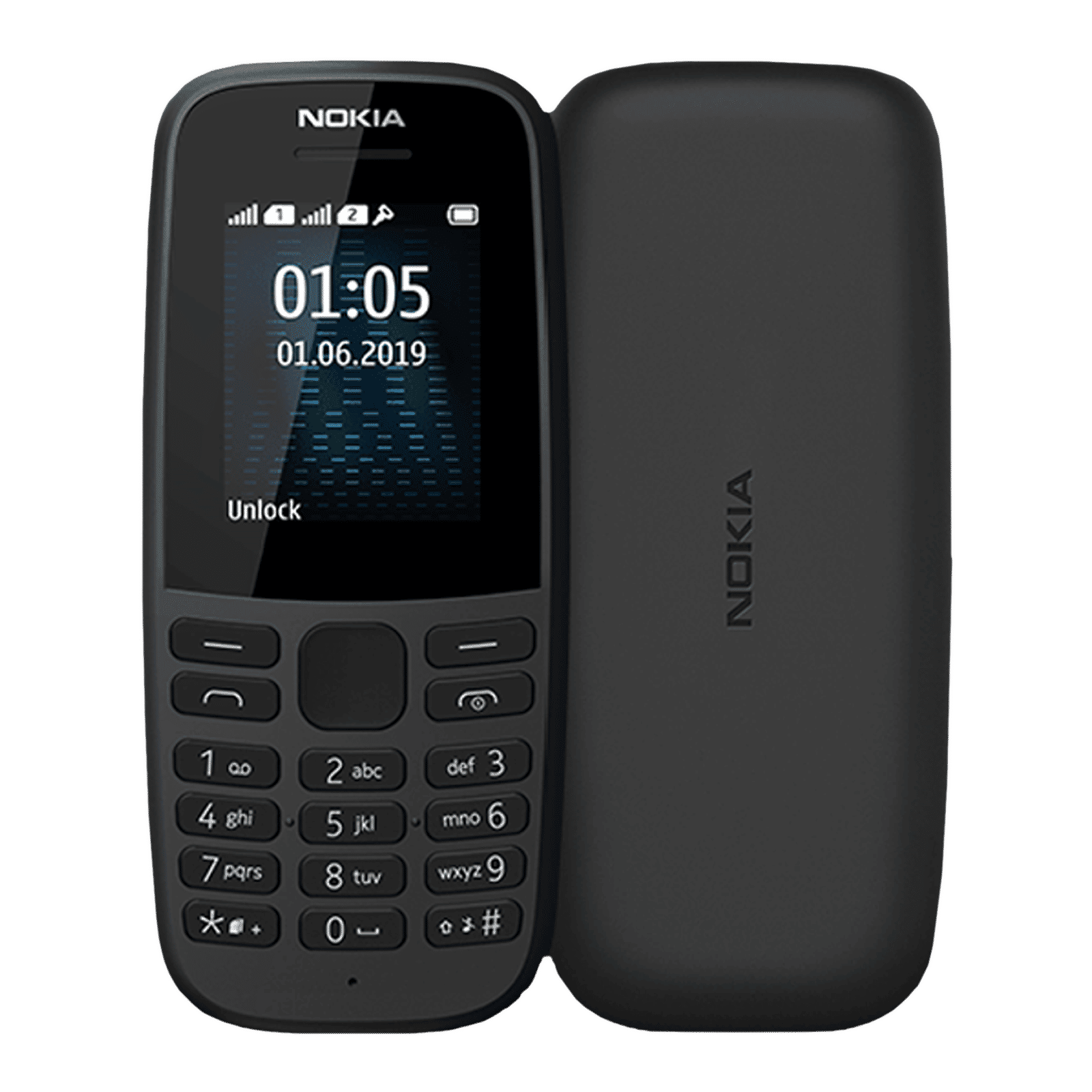 NOKIA 105 12ASTB21A01 (4MB, Dual SIM, FM Radio, Charcoal Black) NOKIA 105 12ASTB21A01 (4MB, Dual SIM, FM Radio, Charcoal Black)_1