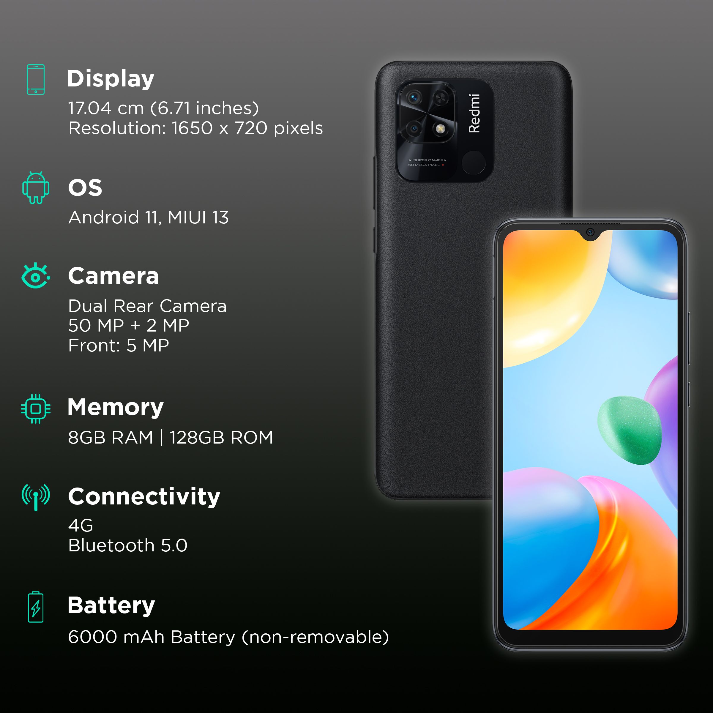 Redmi 10 Power (8GB RAM, 128GB, Black) Redmi 10 Power (8GB RAM, 128GB, Black)_2